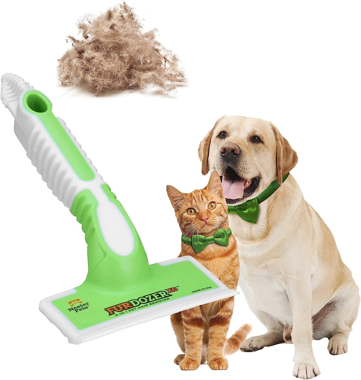 Furdozer X6 Pet Hair Remover & Auto Detailing Tool - Cat & Dog Hair Remover for Carpets, Car Interiors, Couches, Bedding, & Pet Furniture - Reusable Pet Hair Removal Tool for Cat and Dog Fur & Lint