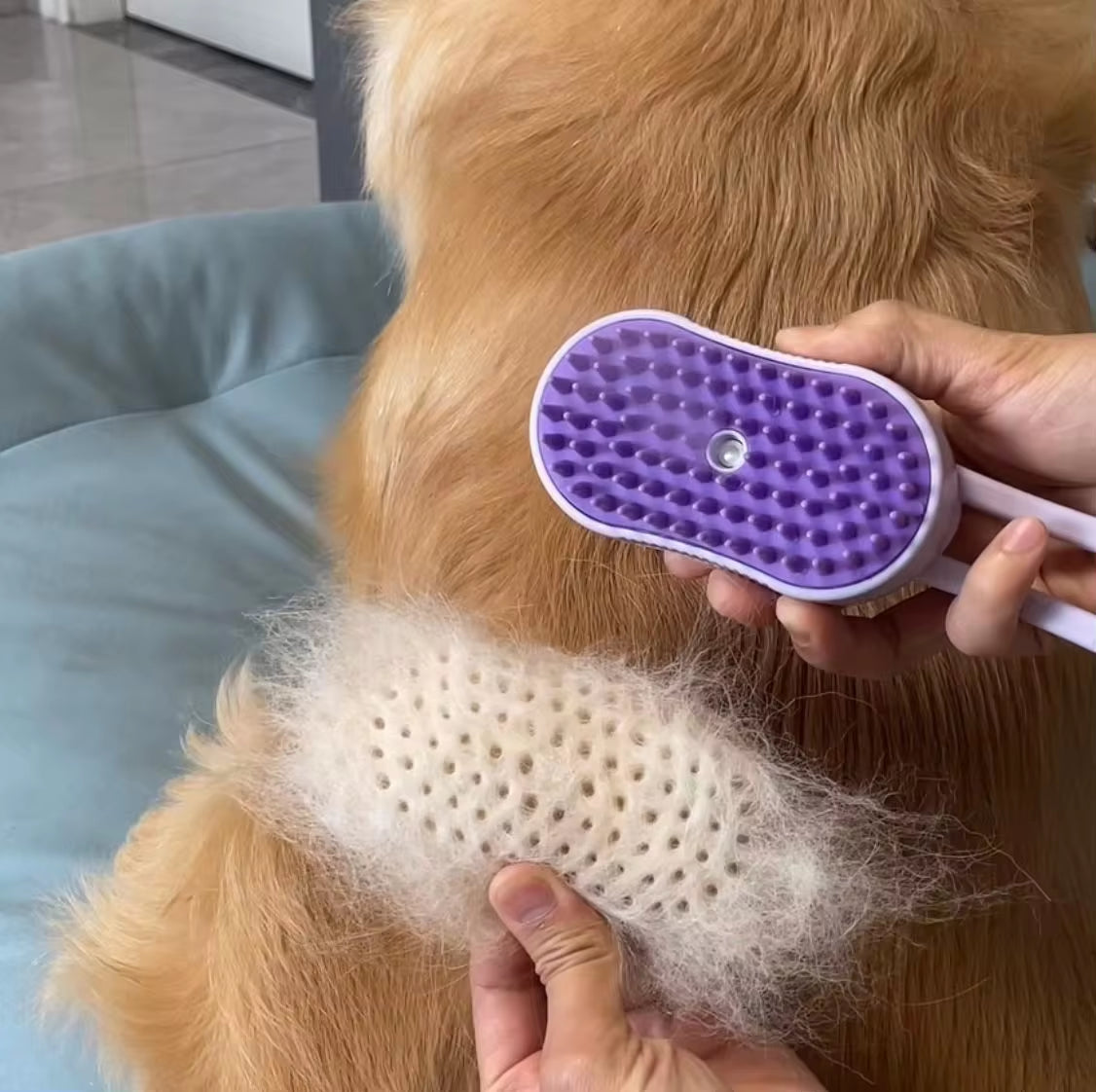 Electric Pet Spray Comb for Cats and Dogs - One-Key Spray Hair Removal and Massage Brush for Effective Grooming
