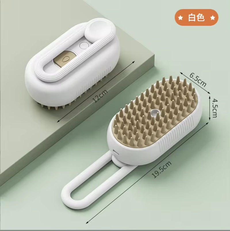 Electric Pet Spray Comb for Cats and Dogs - One-Key Spray Hair Removal and Massage Brush for Effective Grooming