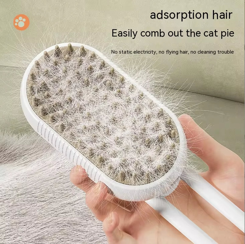 Electric Pet Spray Comb for Cats and Dogs - One-Key Spray Hair Removal and Massage Brush for Effective Grooming