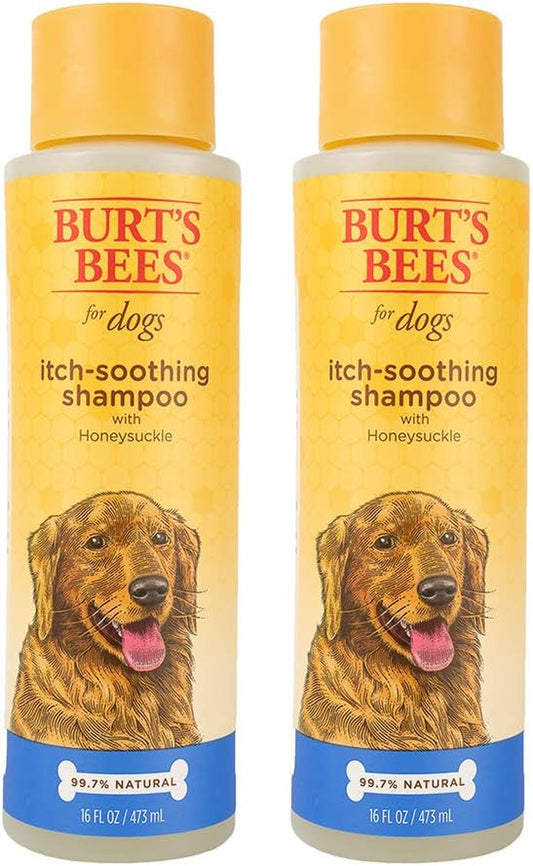 Burt'S Bees Natural Itch Soothing Shampoo for Dogs | Made with Avocado & Honeysuckle | Best Dog Shampoo for Fast Itch Relief | Itch Relieving Dog Shampoo, 16 Oz 2 Pack