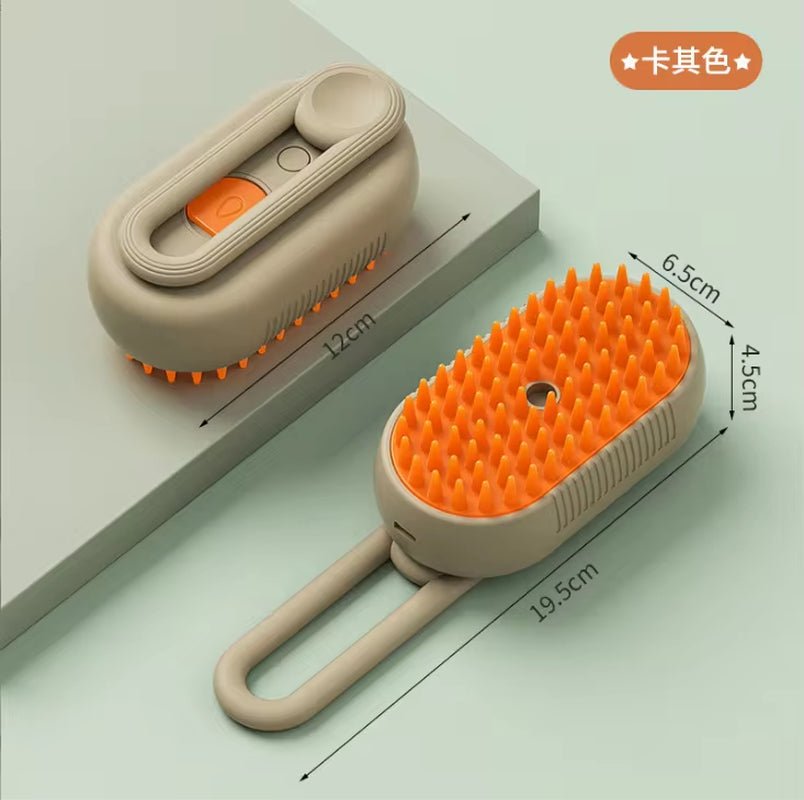 Electric Pet Spray Comb for Cats and Dogs - One-Key Spray Hair Removal and Massage Brush for Effective Grooming