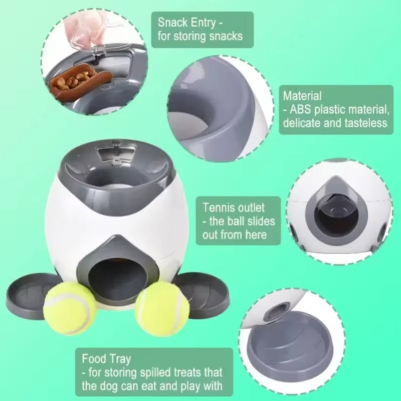 Automatic Tennis Ball Launcher for Medium Dogs - Interactive Training Smart Feeder