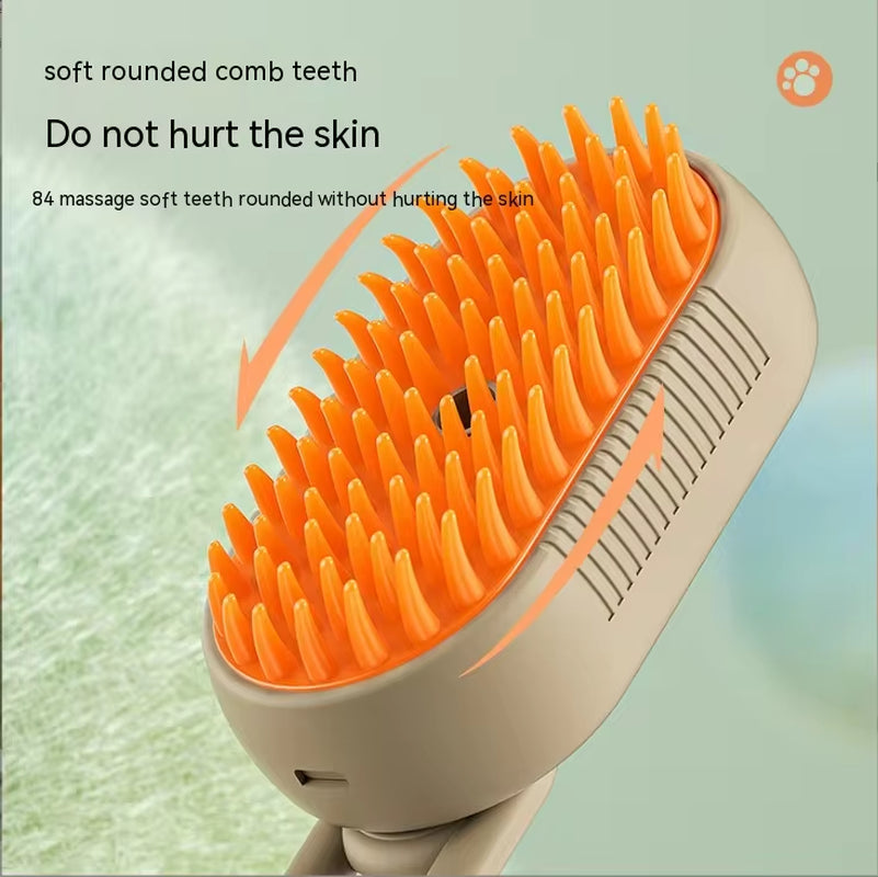 Electric Pet Spray Comb for Cats and Dogs - One-Key Spray Hair Removal and Massage Brush for Effective Grooming